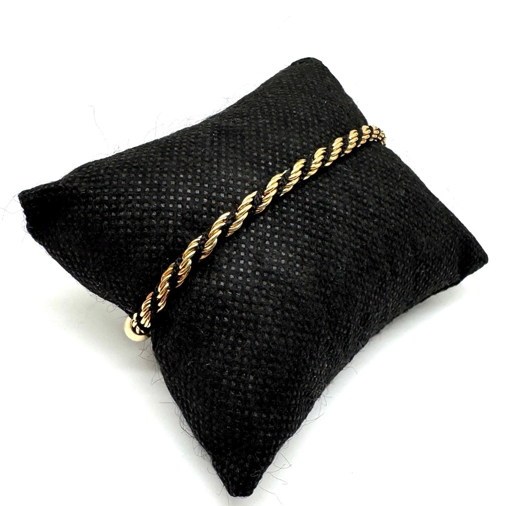 Trifari TM Gold and Black Twisted Rope Chain Bracelet - Picture 4 of 11